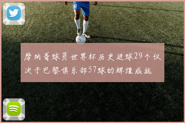 摩纳哥球员世界杯历史进球29个仅次于巴黎俱乐部57球的辉煌成就